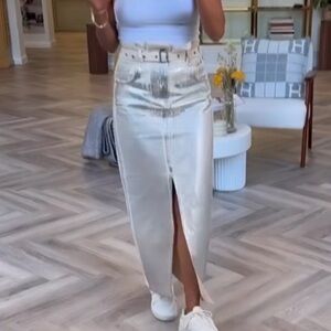 DENIM SILVER AND WHITE DRESS! WORN ONCE!